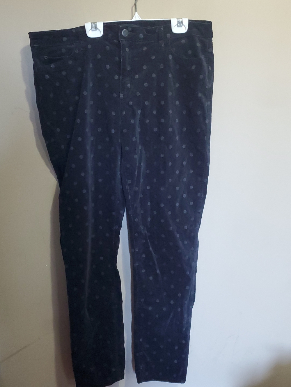 Joe Fresh Black Polka Dot Corduroy Pants Size 14